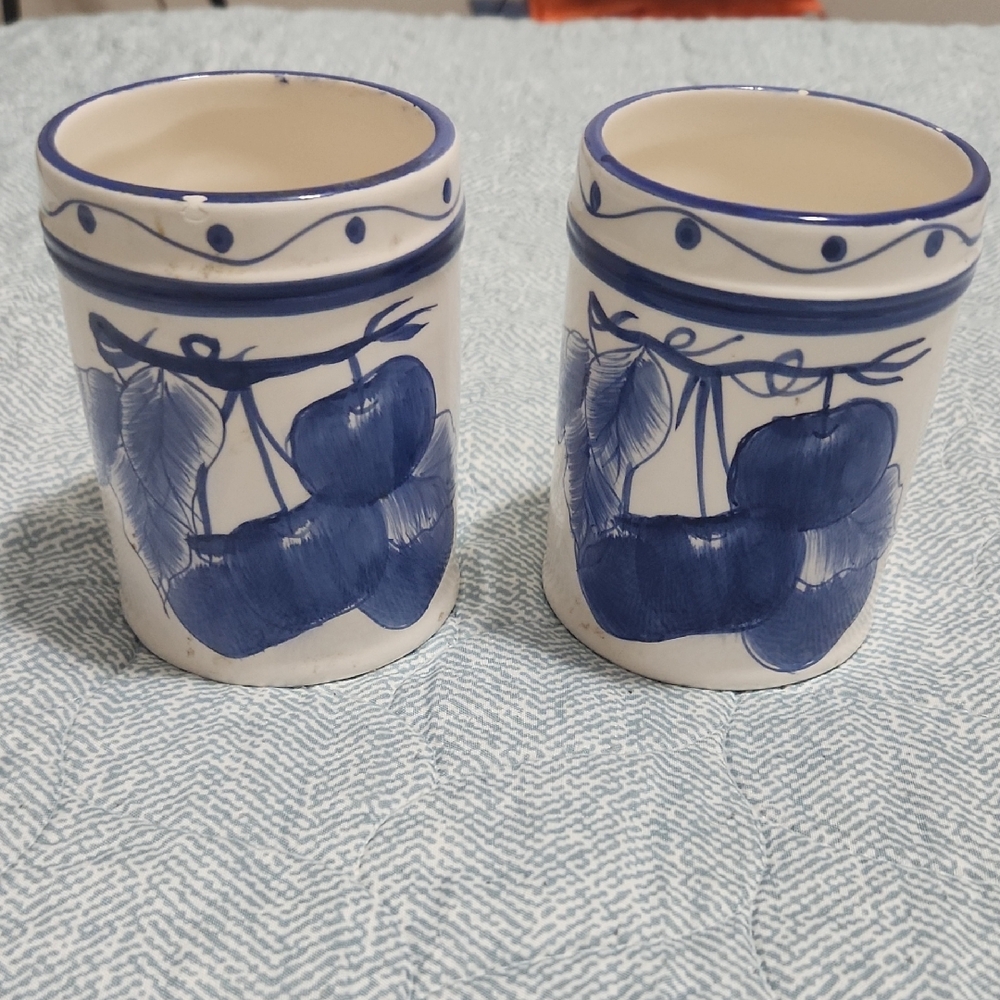 Source Unknown Blue and White Ceramic Cups